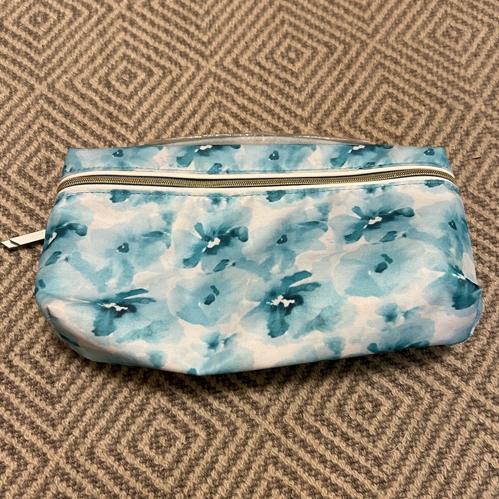 Estée Lauder Floral Blue and White Cosmetic Bag